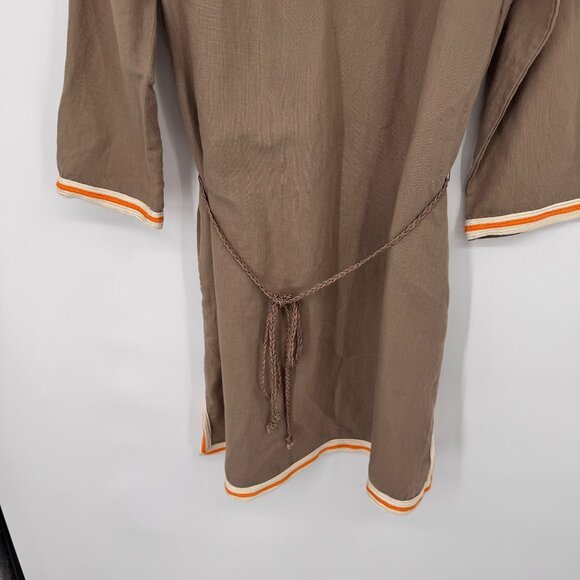 Lucky Brand Womens Tunic Dress Beige m Boho Style Linen Blend size Large new - Picture 6 of 13